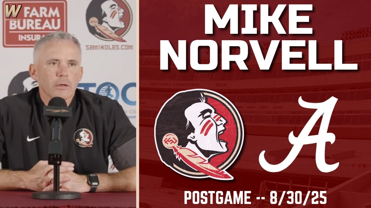 Mike Norvell FSU Alabama 2025 Postgame 8-30-25 | FSU Football | Florida State Football | Warchant TV