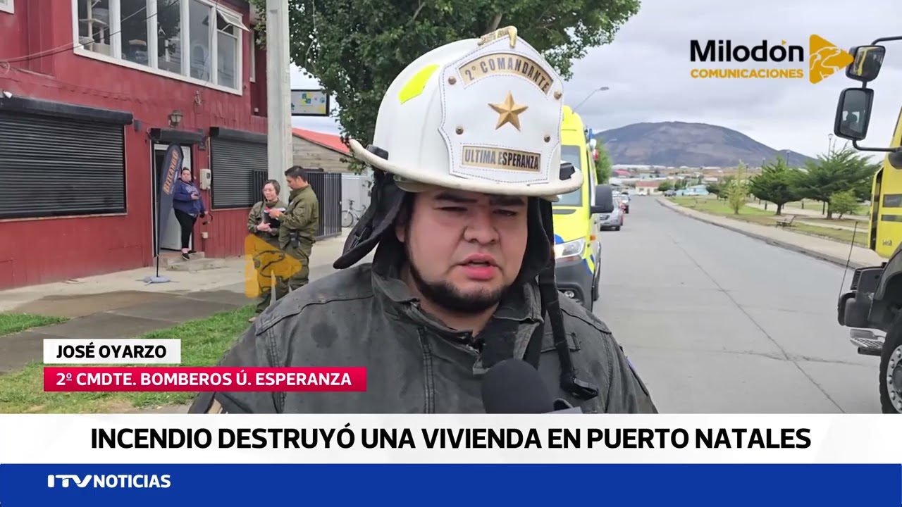 Incendio afectó vivienda interior en avenida Santiago Bueras de Puerto Natales