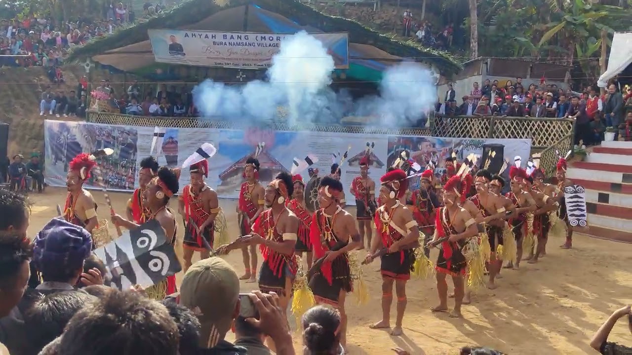 Ayu pang folk dance during Ahyah pang(Morung) inauguration.#nagaland 