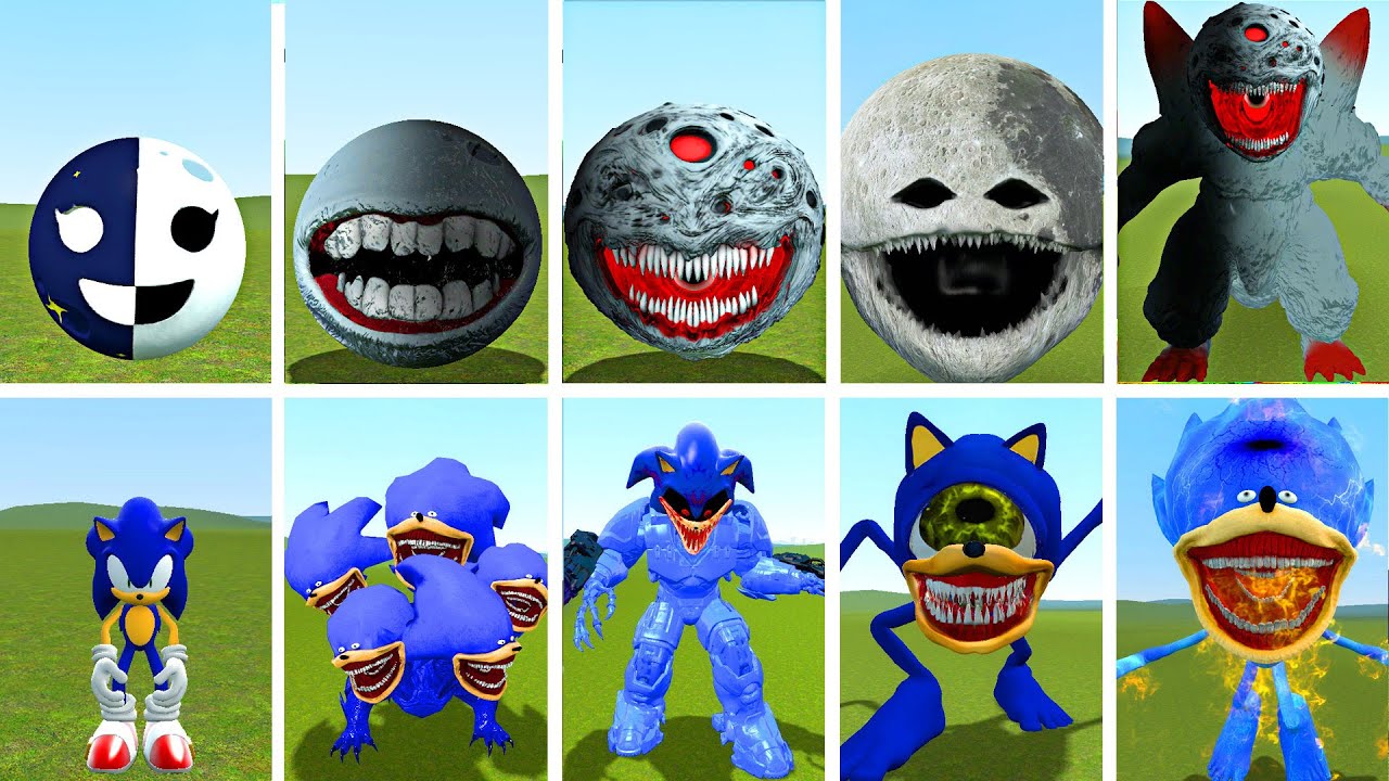ULTIMATE CURSED WORLD BATTLE | ALL EVOLUTION SHIN SONIC.EXE VS MOON WAKES UP SHOWDOWN IN GARRY’S MOD