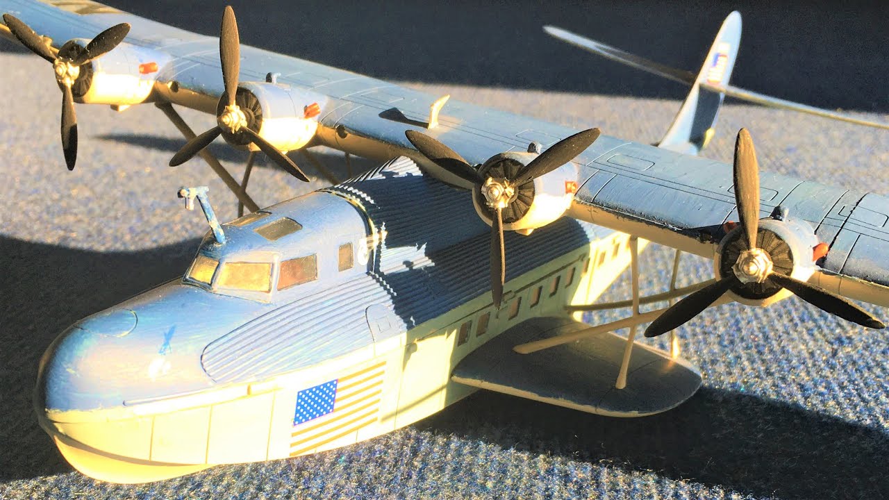 Golden Age Martin M-130 Clipper Luxury Flying Boat Sounds of Waves Engines Seagulls 1/72 Scale Model