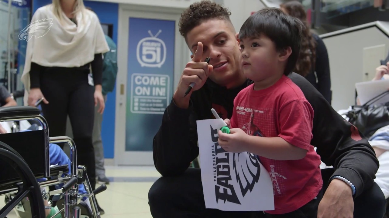 Eagles Players Visit Children's Hospital Of Philadelphia