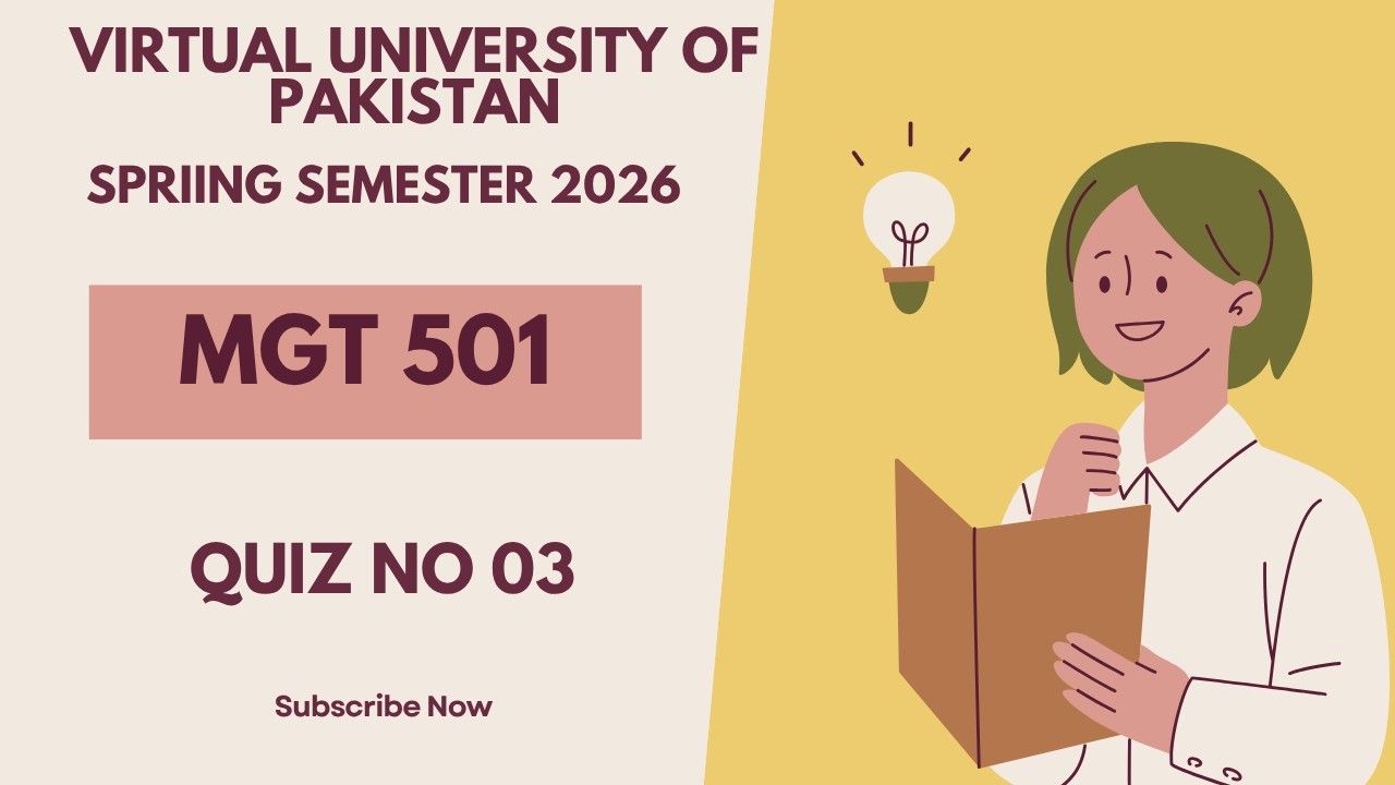 Human Resource Management (MGT 501) | Quiz No 03 | Virtual University | Spring Semester 2026