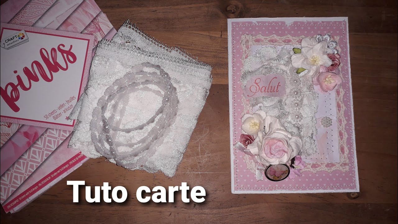 Tuto carte/ bloc action/ on épuise ses chutes/ tout en féminité.