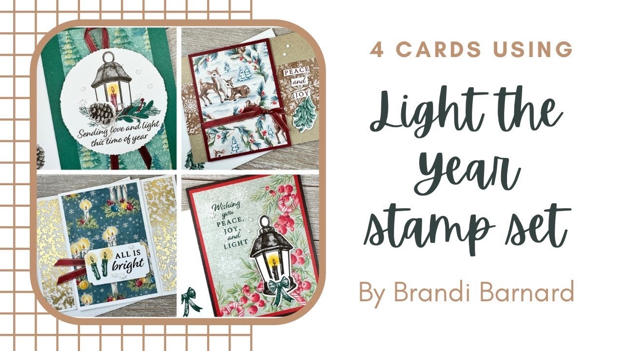 Четыре элегантные открытки с использованием набора штампов Light the Year от Stampin’ Up!