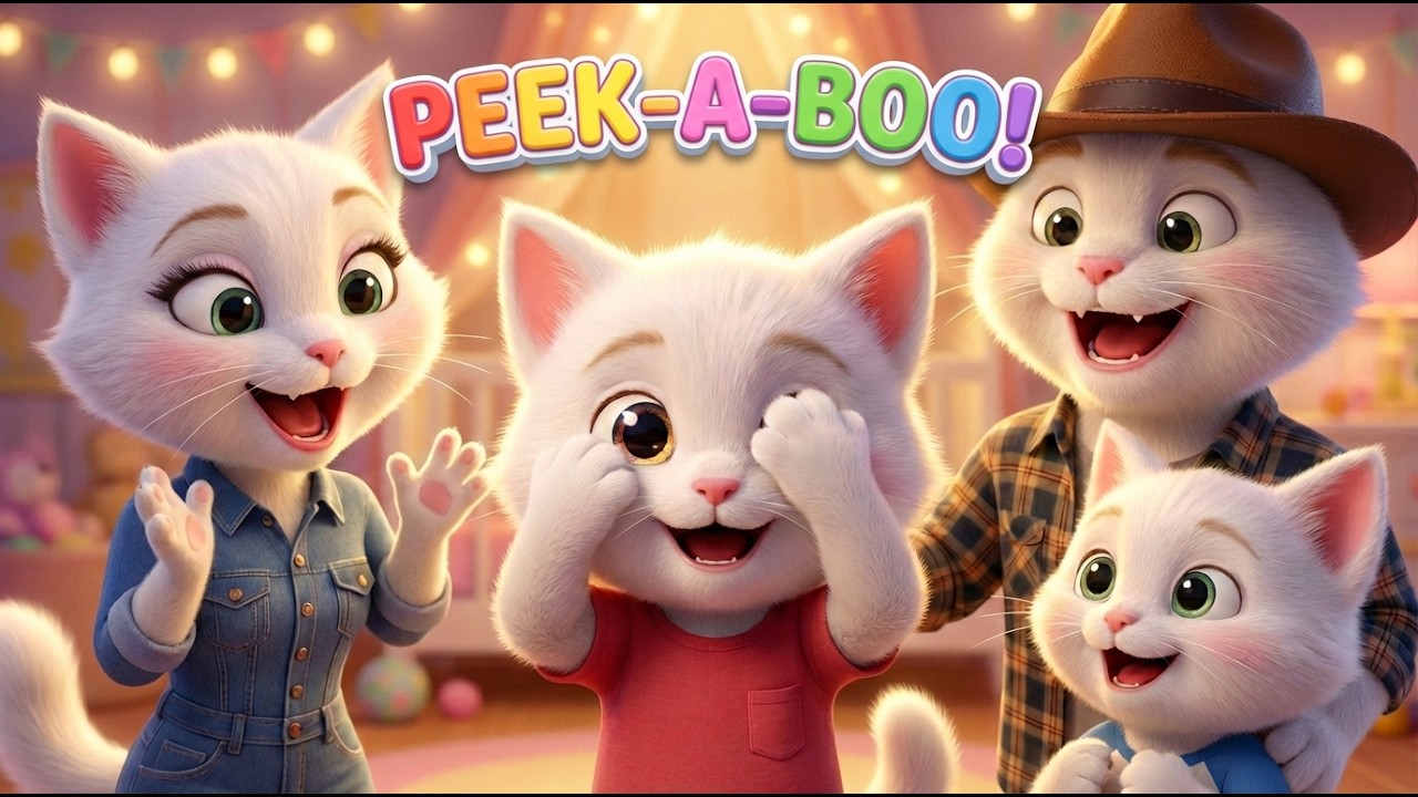 Peek-a-Boo Meow 🐱👀 | Fun Hide & Seek Song for Toddlers | Kitty Family