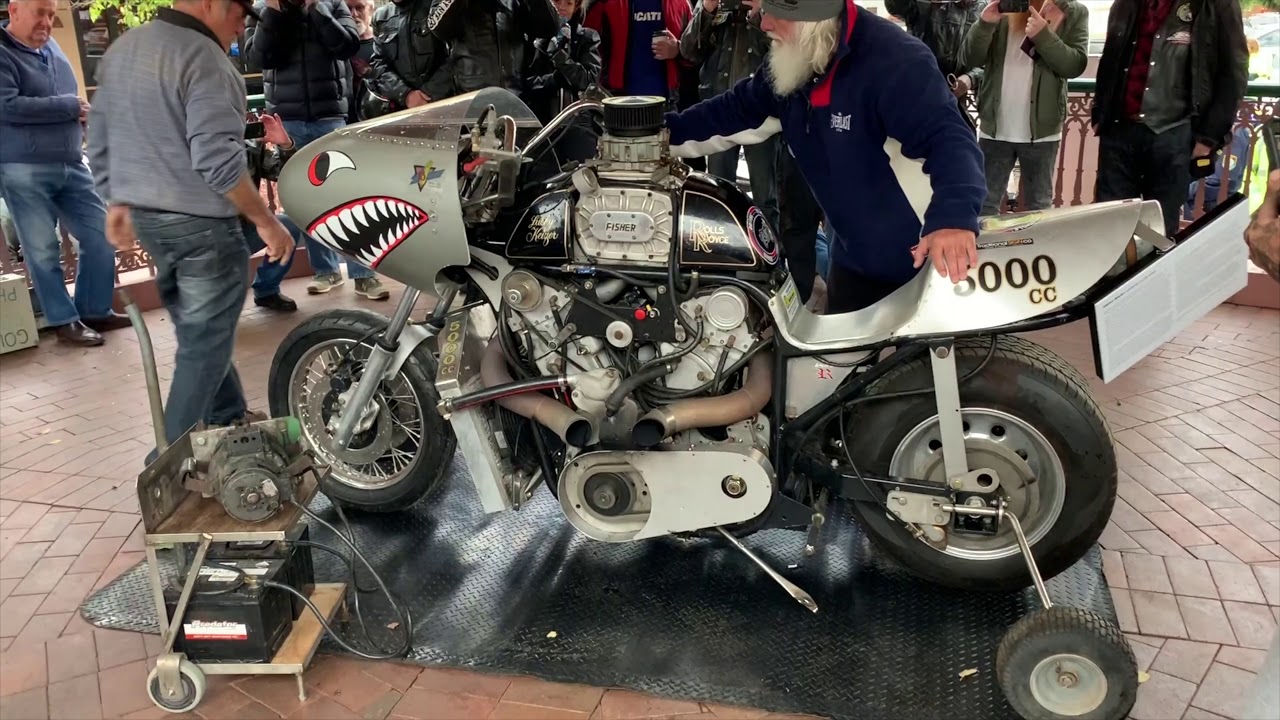 The 5000cc V Twin Merlin - Flame Popping Bike ROLLS ROYCE