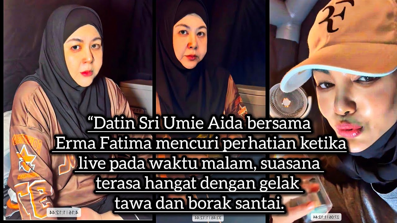 “Datin Sri Umie Aida bersama Erma Fatima live waktu malam, suasana kenah penuh santai dan meriah