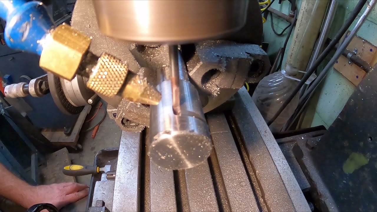Machining a twist lock pin in the mill using a rotary table