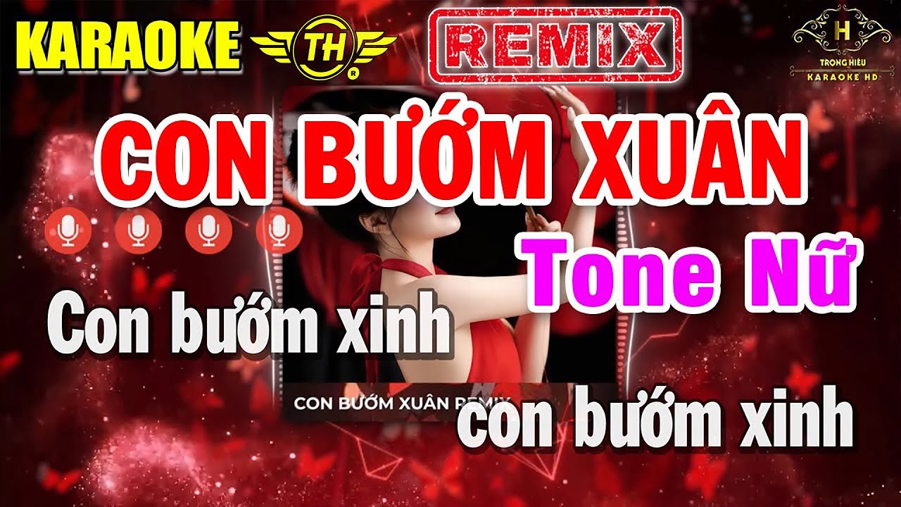 Con Bướm Xuân Karaoke Remix Tone Nữ ( C#m ) Nhạc Xuân Remix 2025 | Trọng Hiếu