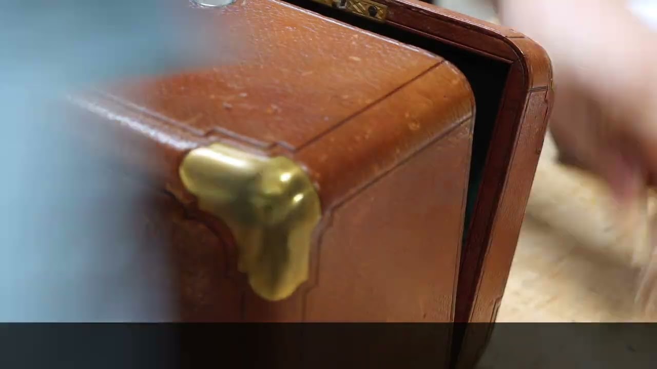 Coffret a cigare cuir et laiton