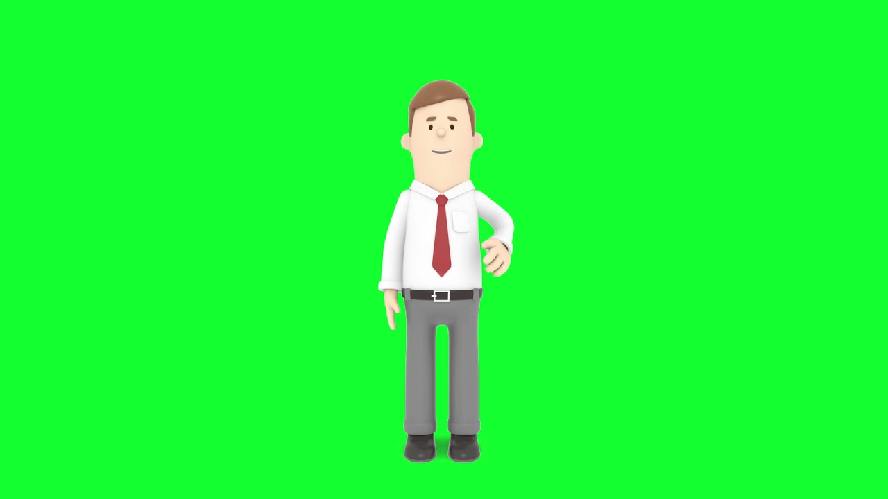 3D Character Saying Hi Animation - Green Screen Video - Stock Video Footage - No Copyright Videos