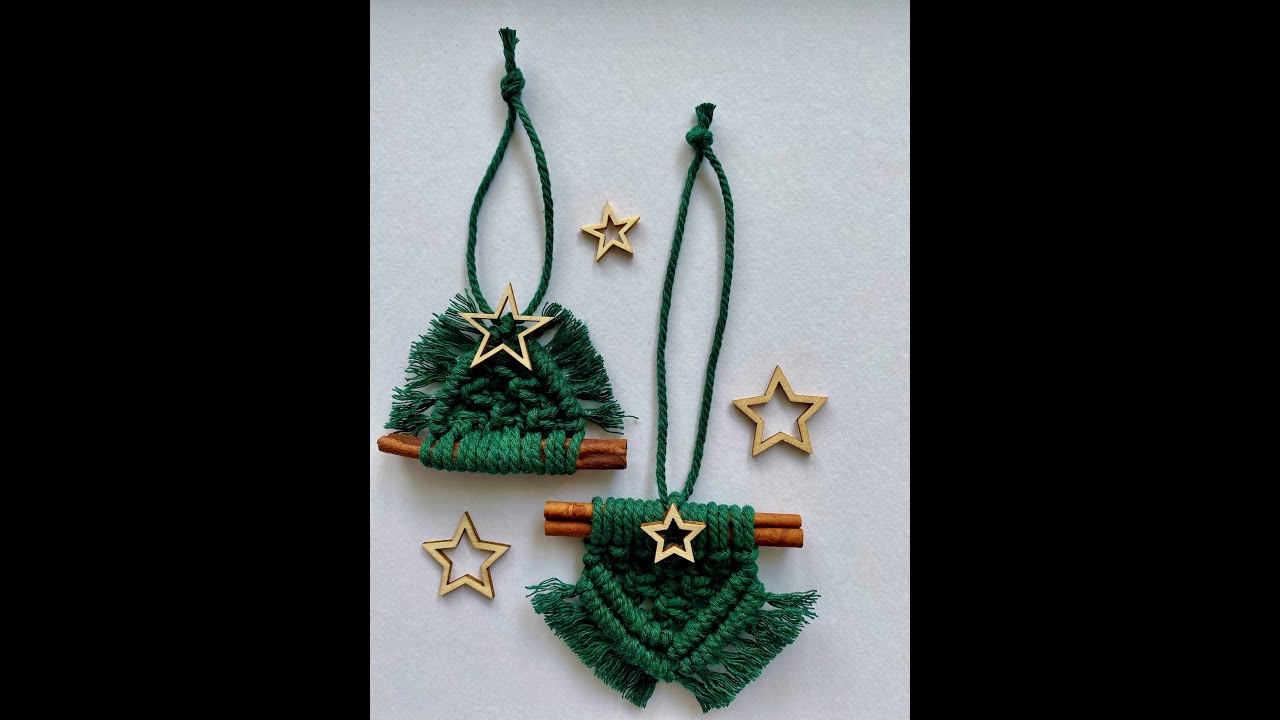 Weihnachtlich duftender Anh&auml;nger oder Tischdeko | DIY Makramee Anleitung Zimtstange