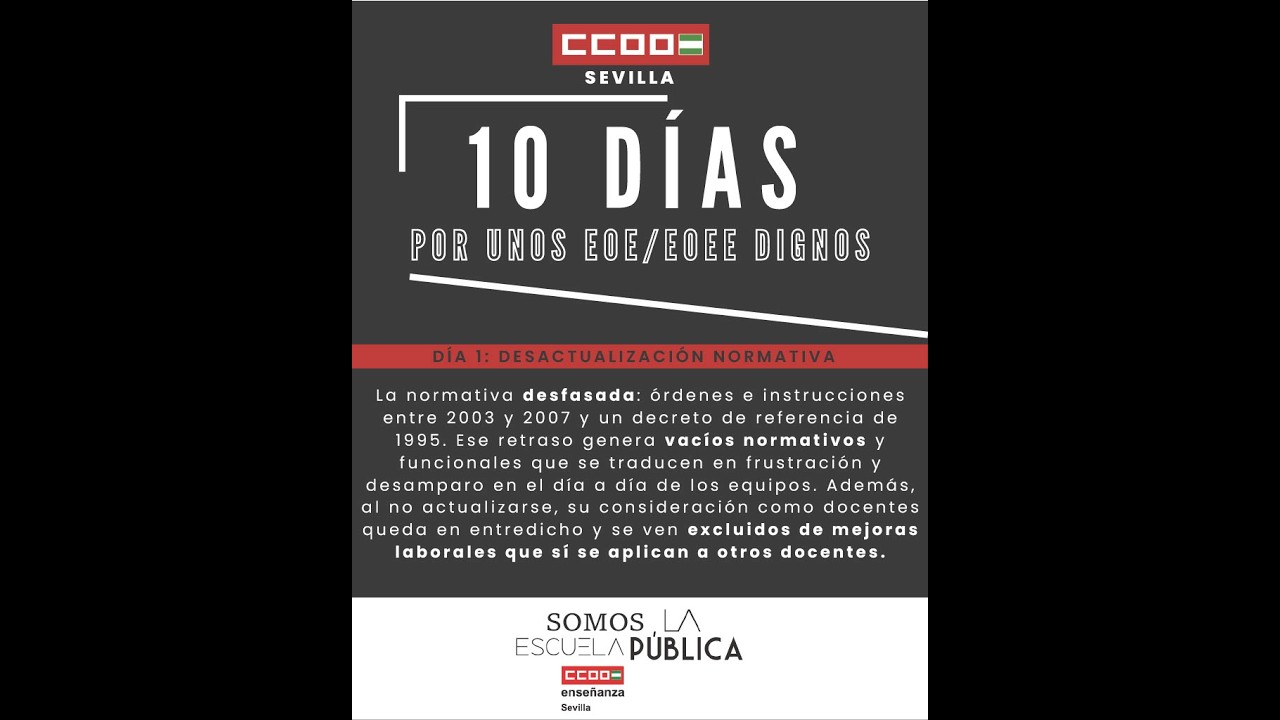 CCOO denuncia la situación de los trabajadores y trabajadoras de los EOE y EOEE de Sevilla