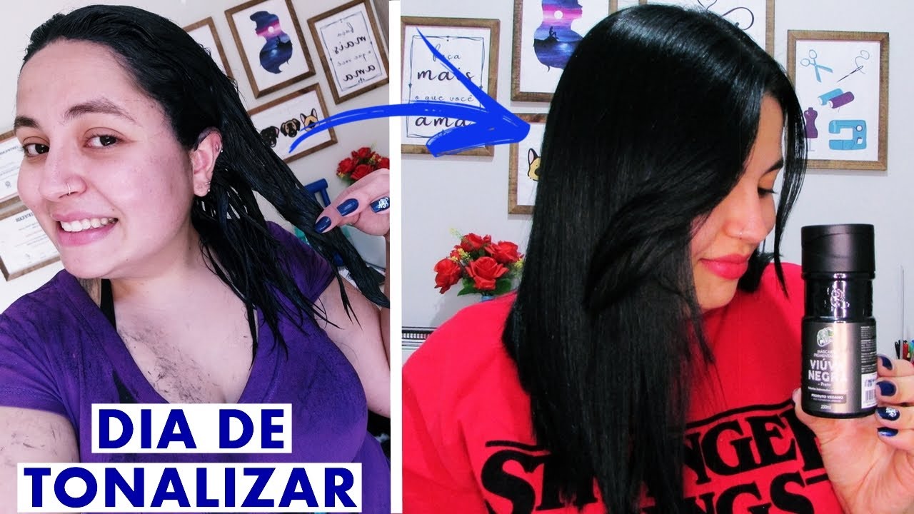 Tonalizando meu cabelo com Kameleão Color Viúva Negra (PRETO)