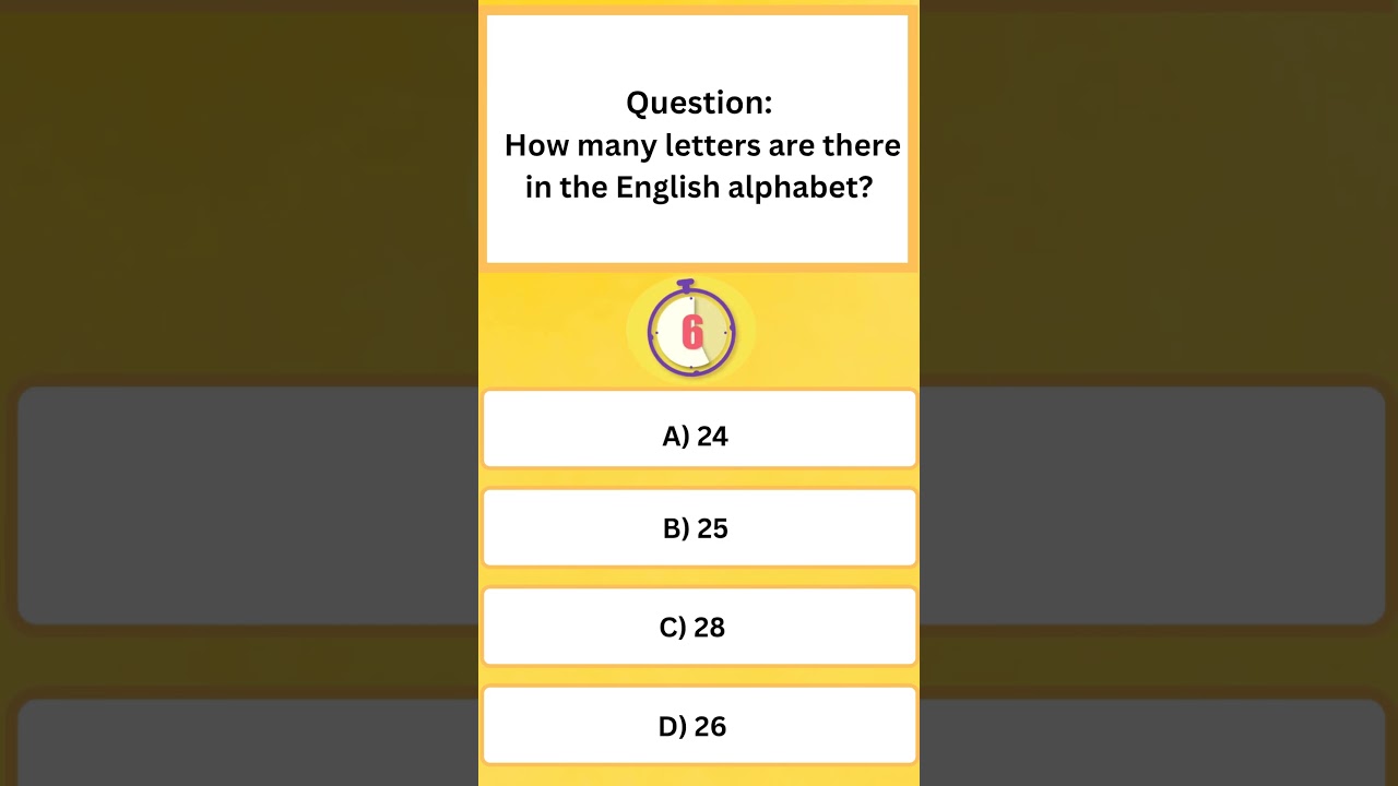 How many letters are in English alphabet?||