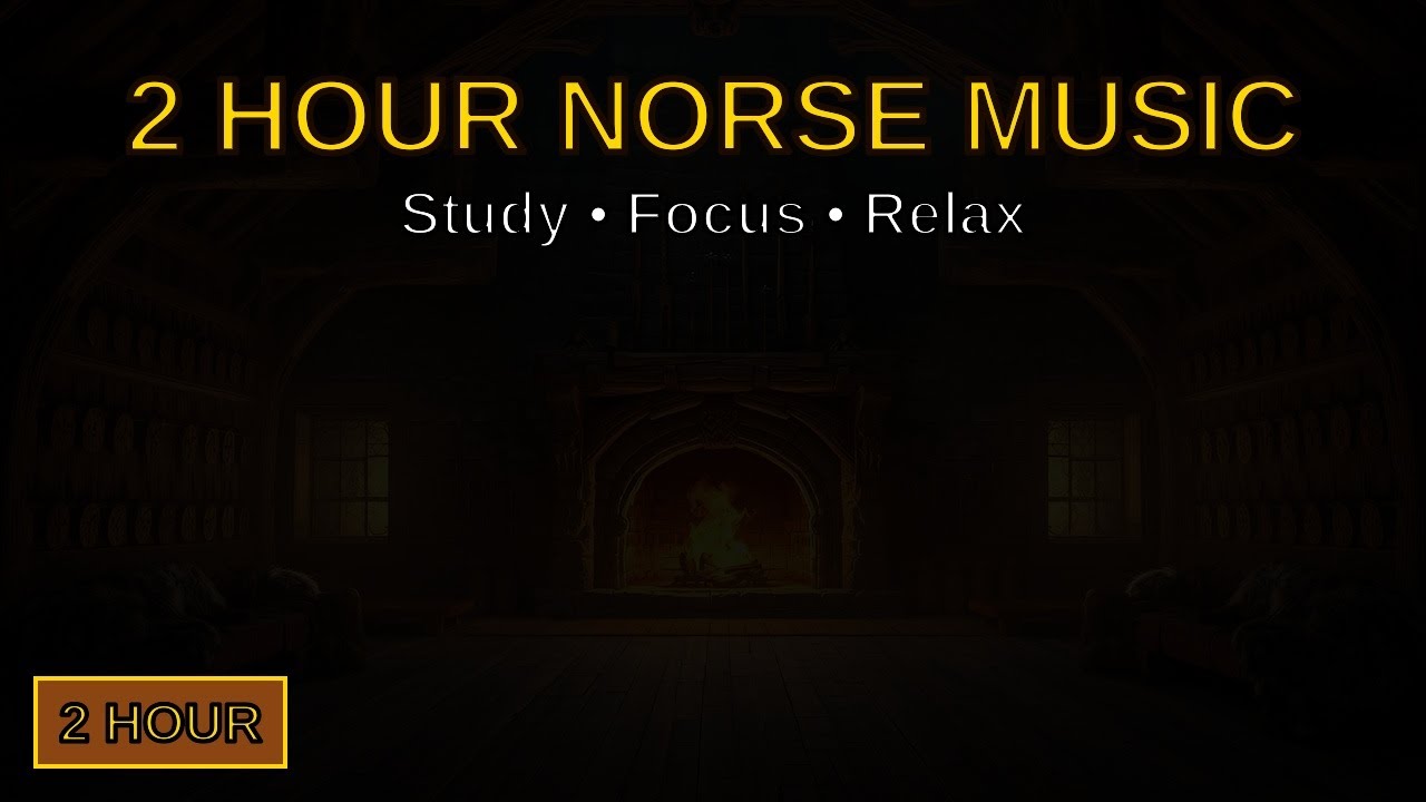 A Scholar's Night in Valhalla's Library | 2 Hour Viking Music & Fireside Ambience for Deep Study
