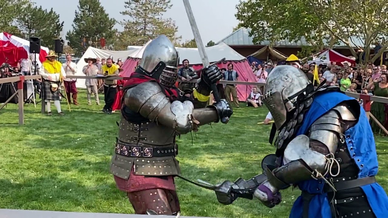 Medieval Knights fight with Greatswords at Renaissance Festive in Salt Lake City