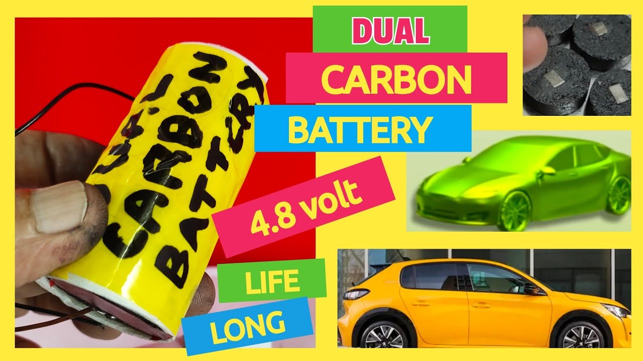 AMAZING DUAL CARBON BATTERY-EXCELLENT RECHARGEABLE CYCLES, NO CORROSION, LONG-LIFE-V 4.8, C 330mAmp