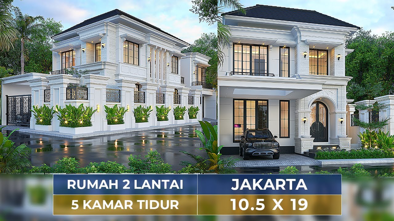 DESAIN RUMAH STYLE KLASIK MODERN DENGAN 5 KAMAR TIDUR DI JAKARTA!! - JASA DESAIN RUMAH