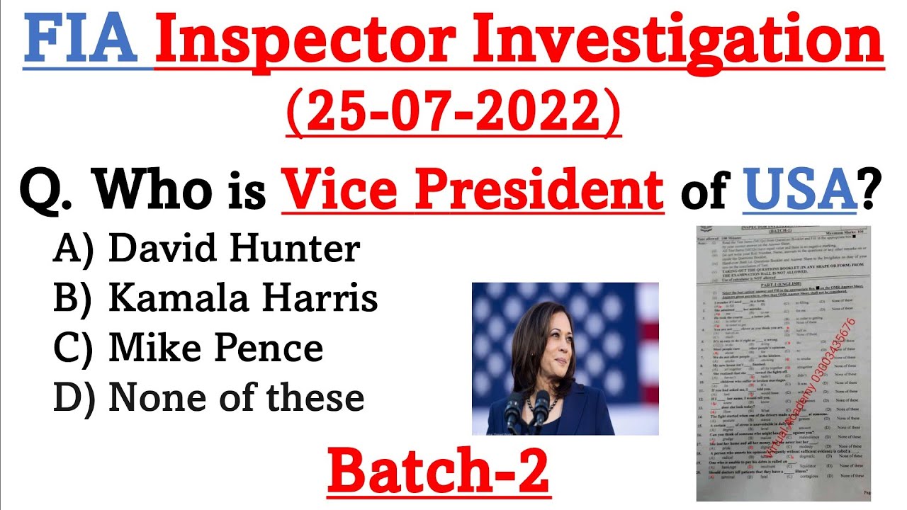 FIA Inspector Investigation Full Solved Paper 25-07-2022 Batch-2| FPSC FIA Inspector paper 25/7/22