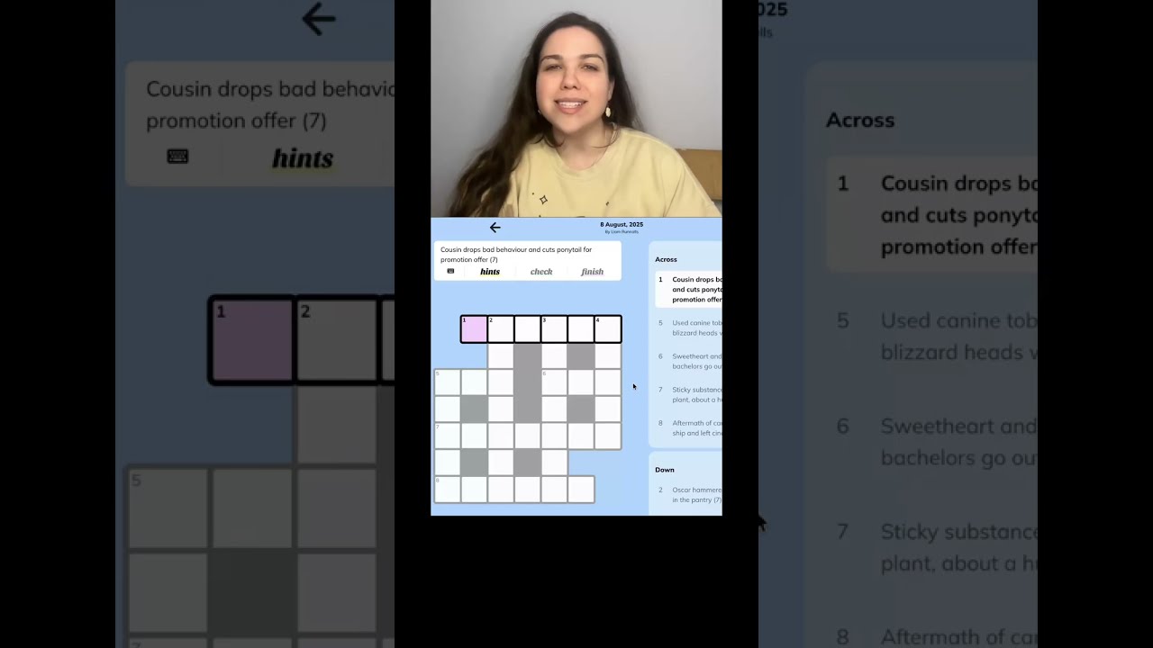 Full Minute Cryptic Mini solve! 8/8/25