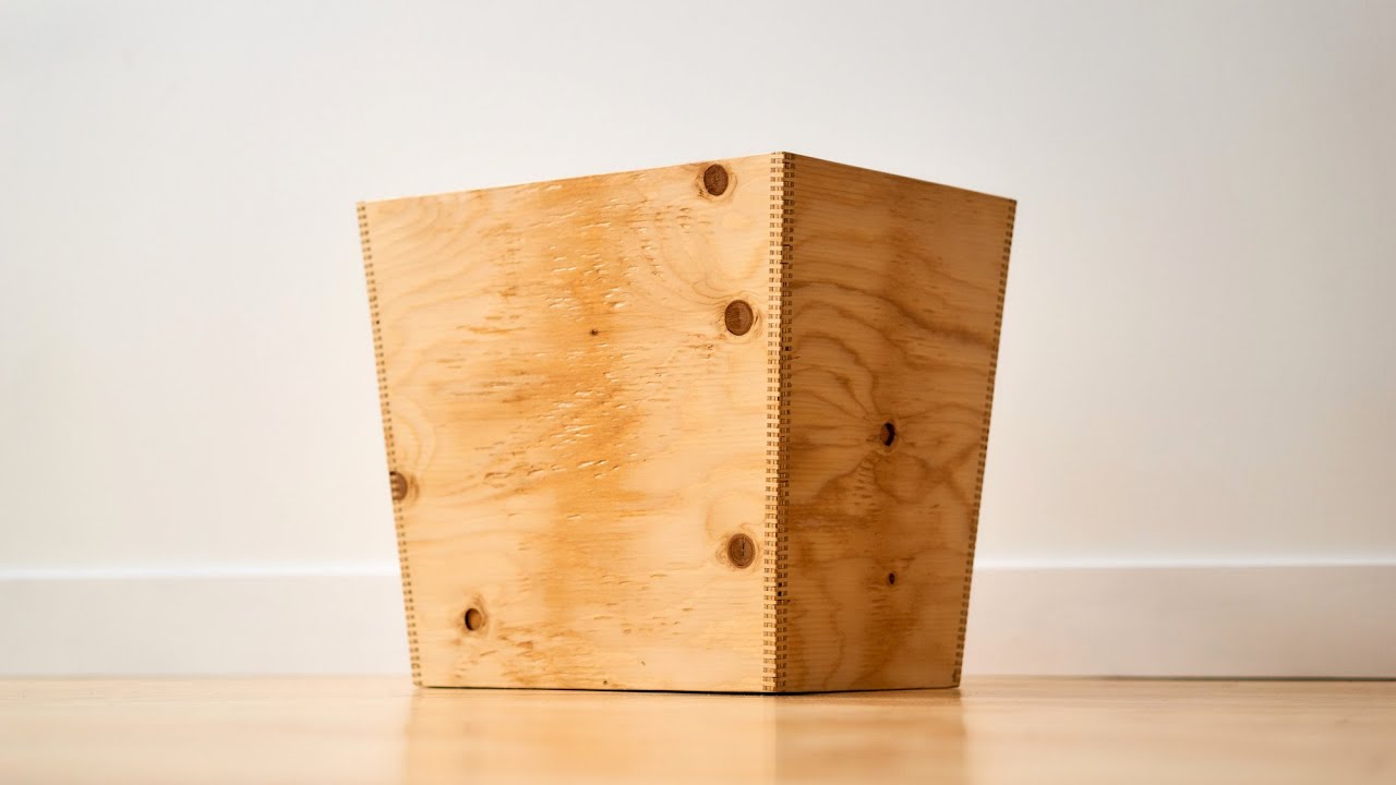 Making a Waste Basket from Scrap Plywood - Woodworking - Box Joints
