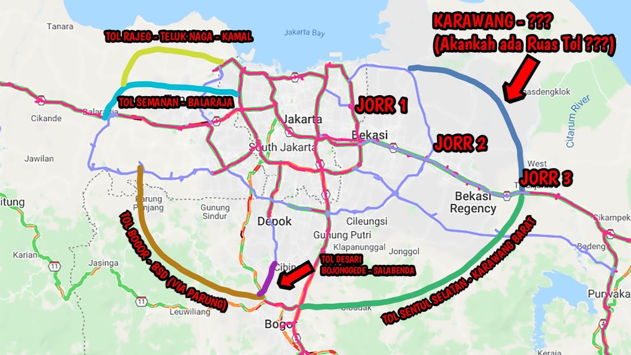 Rencana Tol Jorr 3 Koneksi Tol Borr, Desari, Japek Selatan, Elevated Ulujami - Cikunir - Karawaci
