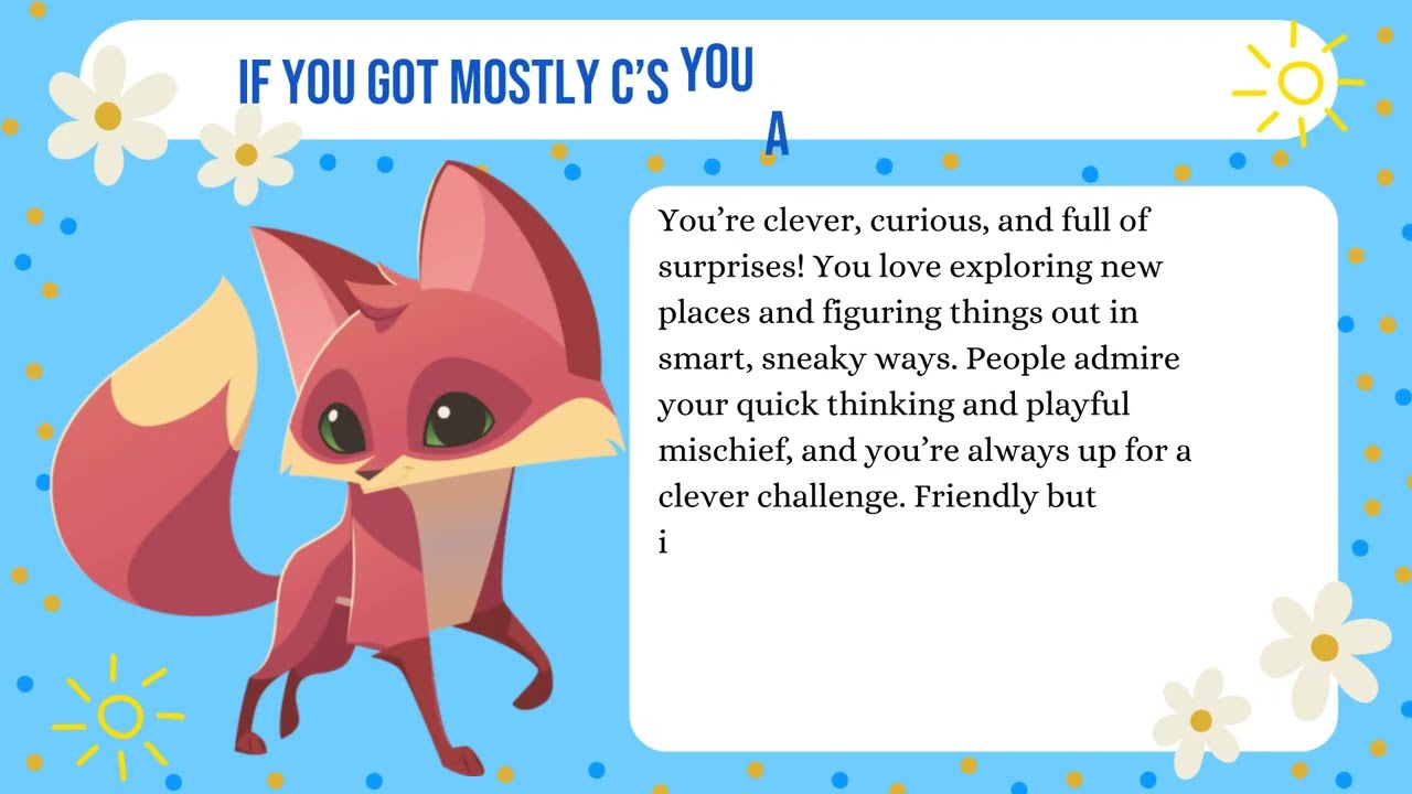 Which Animal Jam Animal are you? Personality Quiz 💜