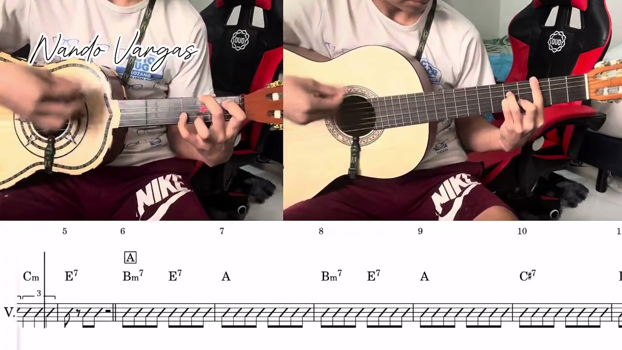 Piel Canela / Vihuela tutorial Guitarra con partitura