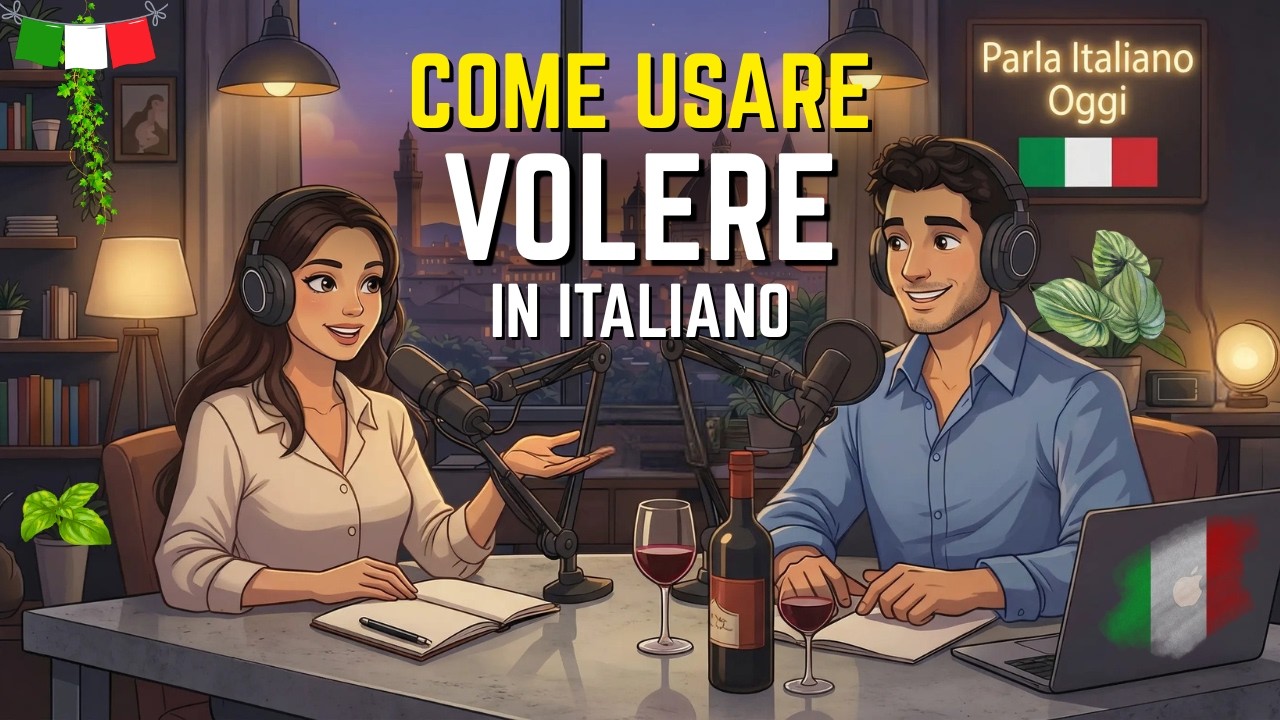 How to Use VOLERE in Italian | Easy Italian Conversation for Beginners (A1–A2) #italianpodcast