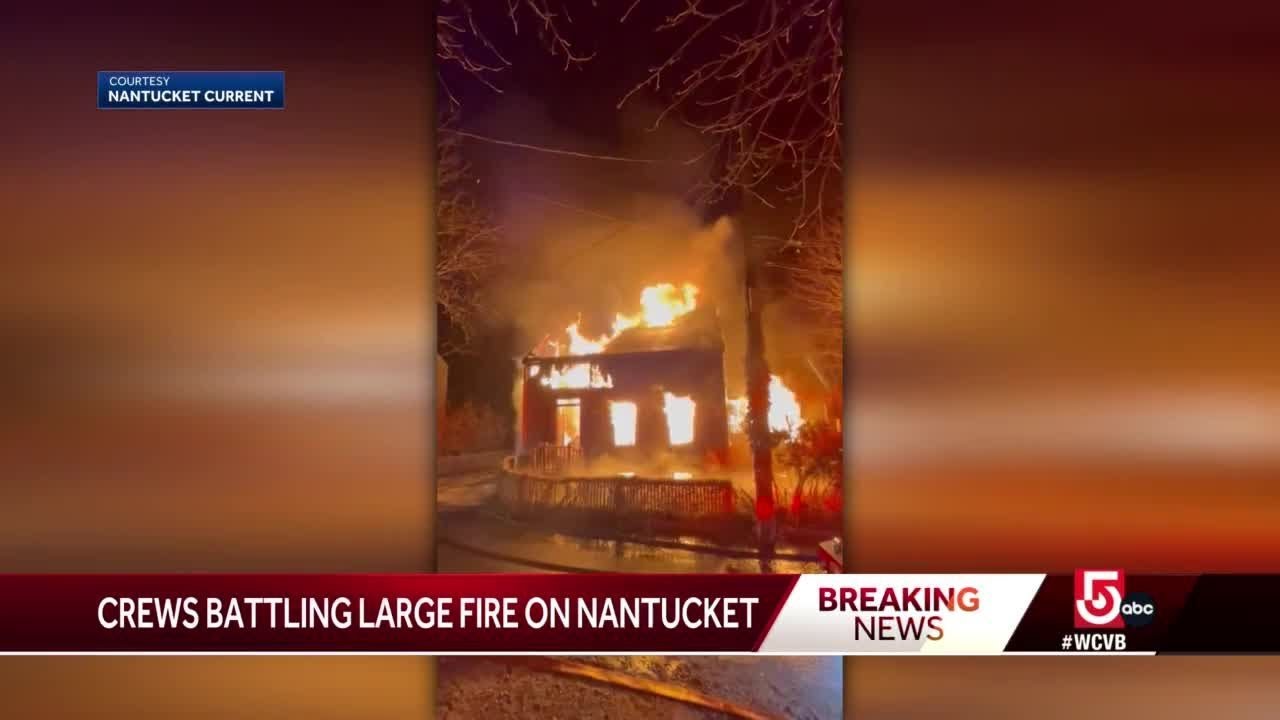 Crews battle fire on Nantucket