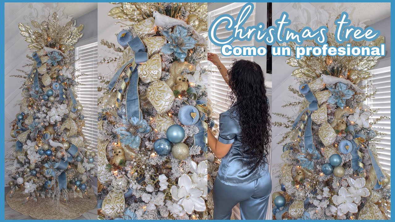 ✨🩵COMO DECORAR TU ÁRBOL DE NAVIDAD Azul como un PROFESIONAL | pasos muy FÁCILES  Christmas TREE 2024