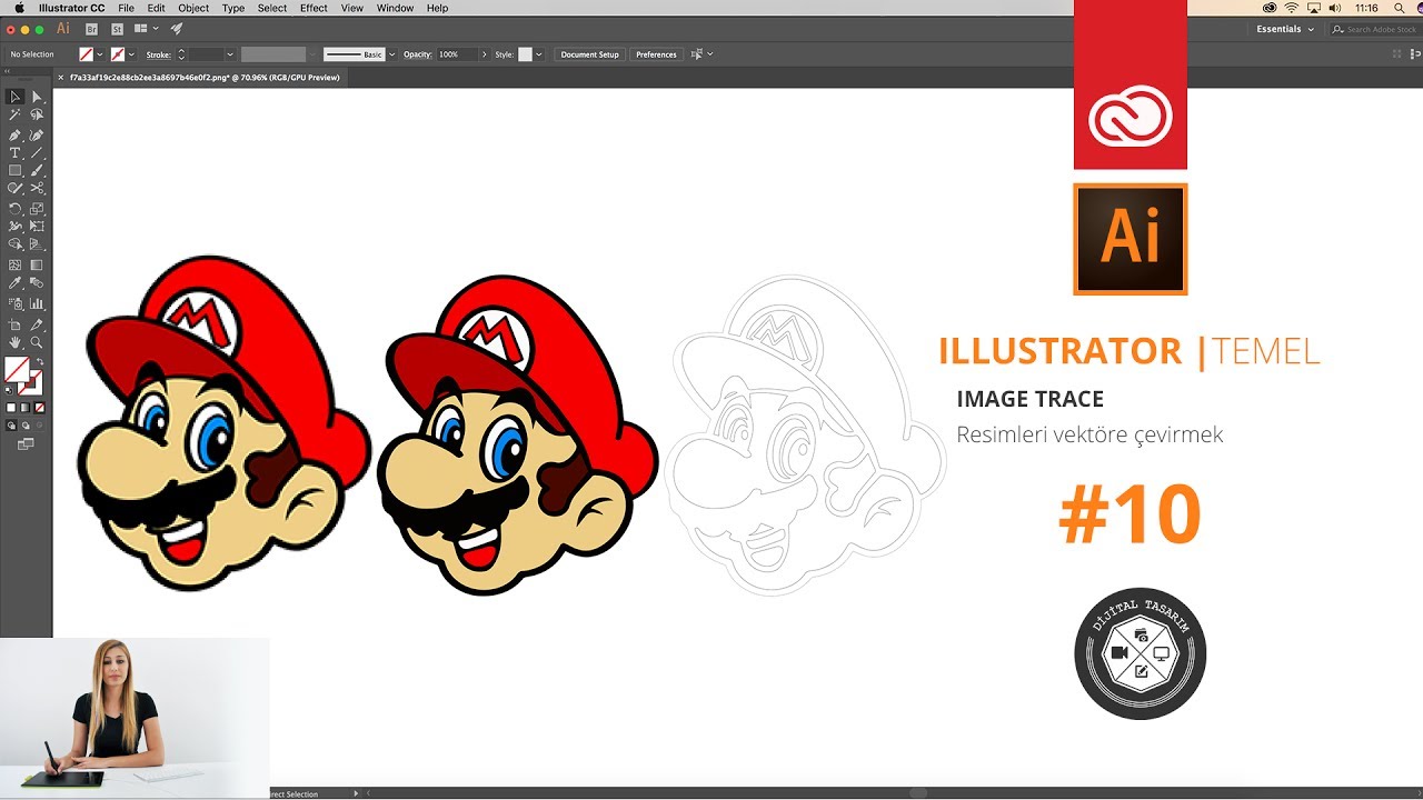 Adobe Illustrator CC Dersleri | #10 | Image Trace - Tek tıkla resimleri vektöre çevirme