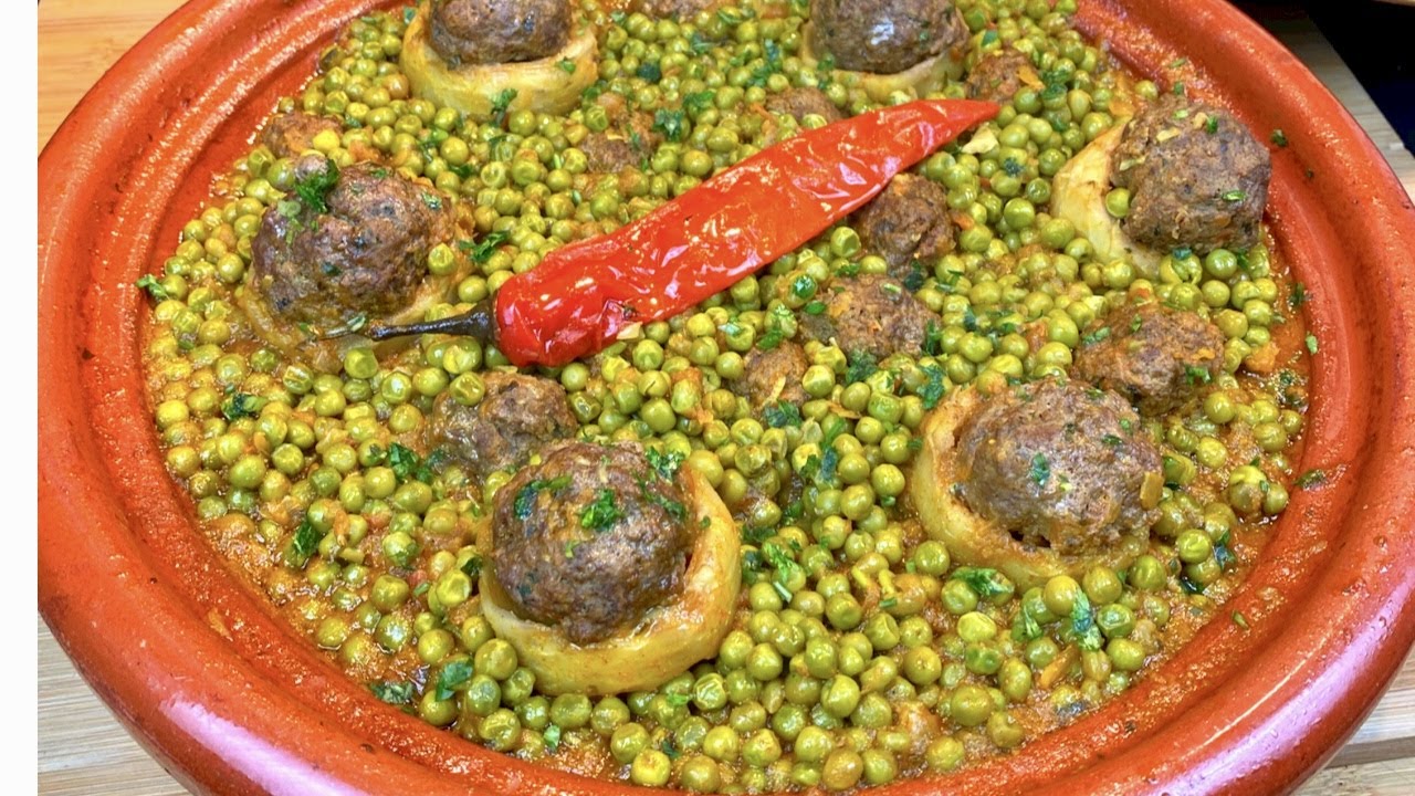 DÉLICIEUX TAJINE DE PETITS POIS ET ARTICHAUTS FARCIS À LA VIANDE HACHÉE RECETTE HYPER SIMPLIFIÉE