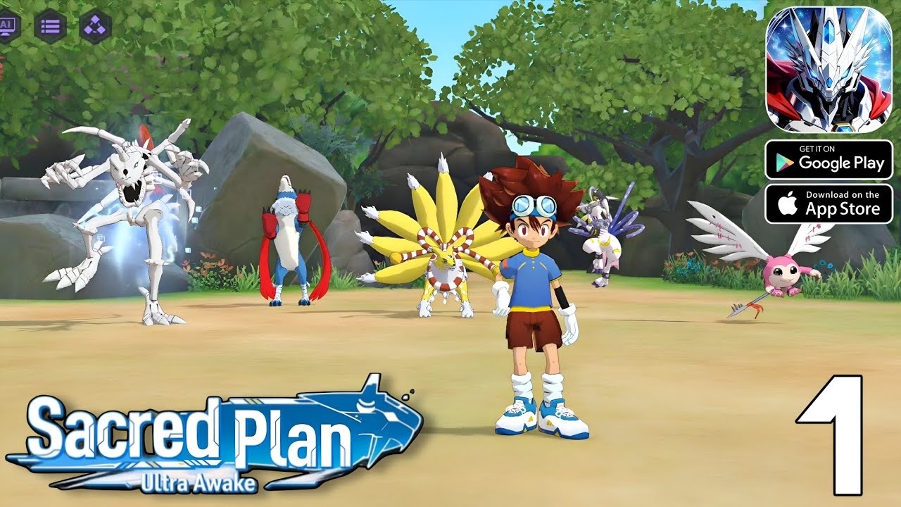 Sacred Plan: Ultra Awake - геймплей Digimon (Android/iOS)