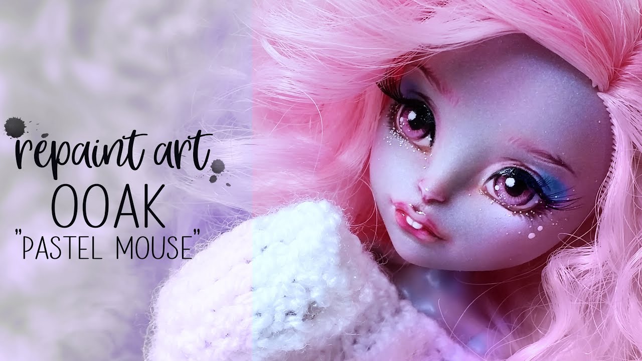 Repaint Art - Pastel Colour Mouse OOAK Art