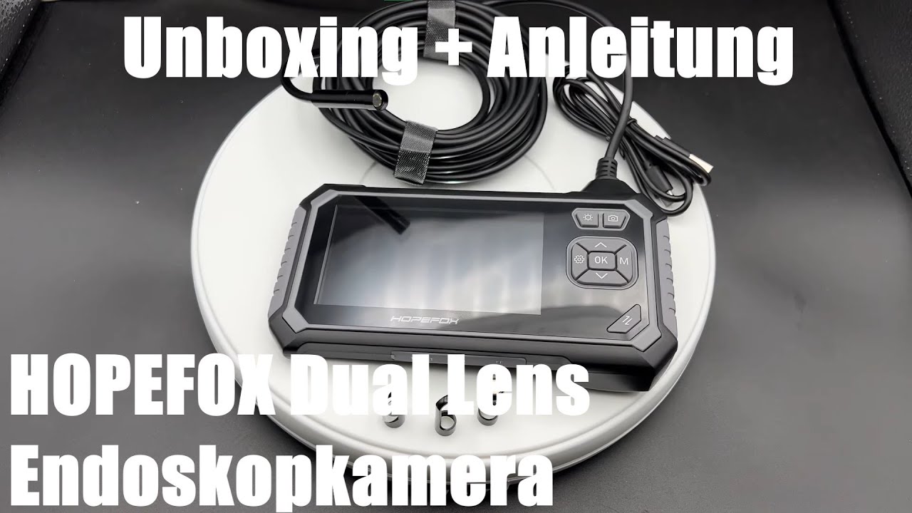 HOPEFOX Dual Lens Endoskopkamera mit LEDs, Inspektionskamera mit 8.0mm Objektiv Unboxing & Anleitung