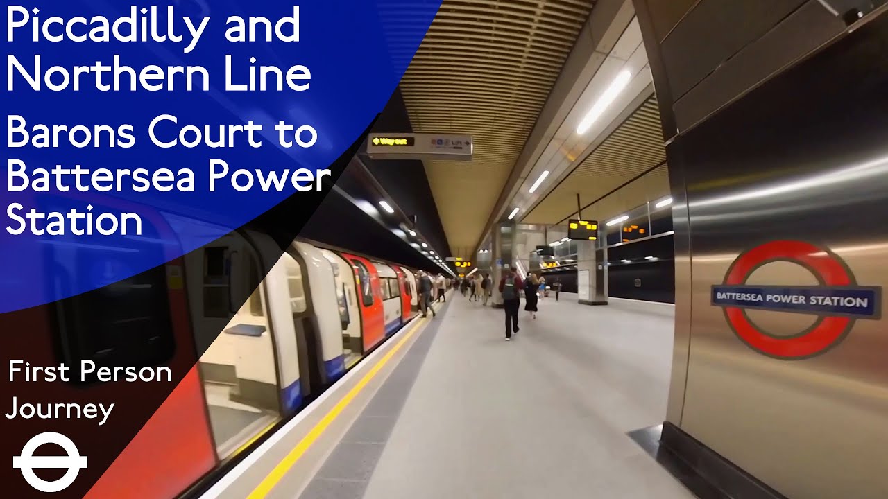 London Underground First Person Journey - Barons Court to Battersea Power Station via Leicester Sq.