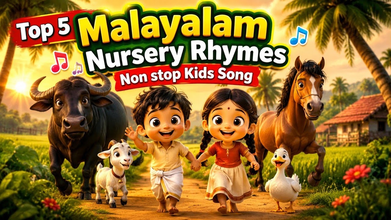 👉 Discover the Most Loved Kids’ Songs | Top 5 Malayalam Nursery Rhymes – Non-Stop Kids Songs