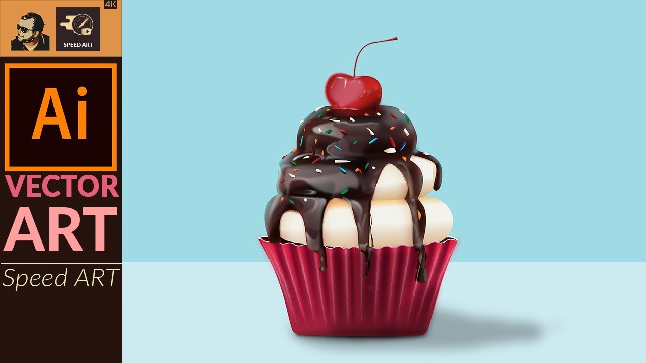 Cupcake Artwork in Adobe Illustrator 2020  | Speed Art
