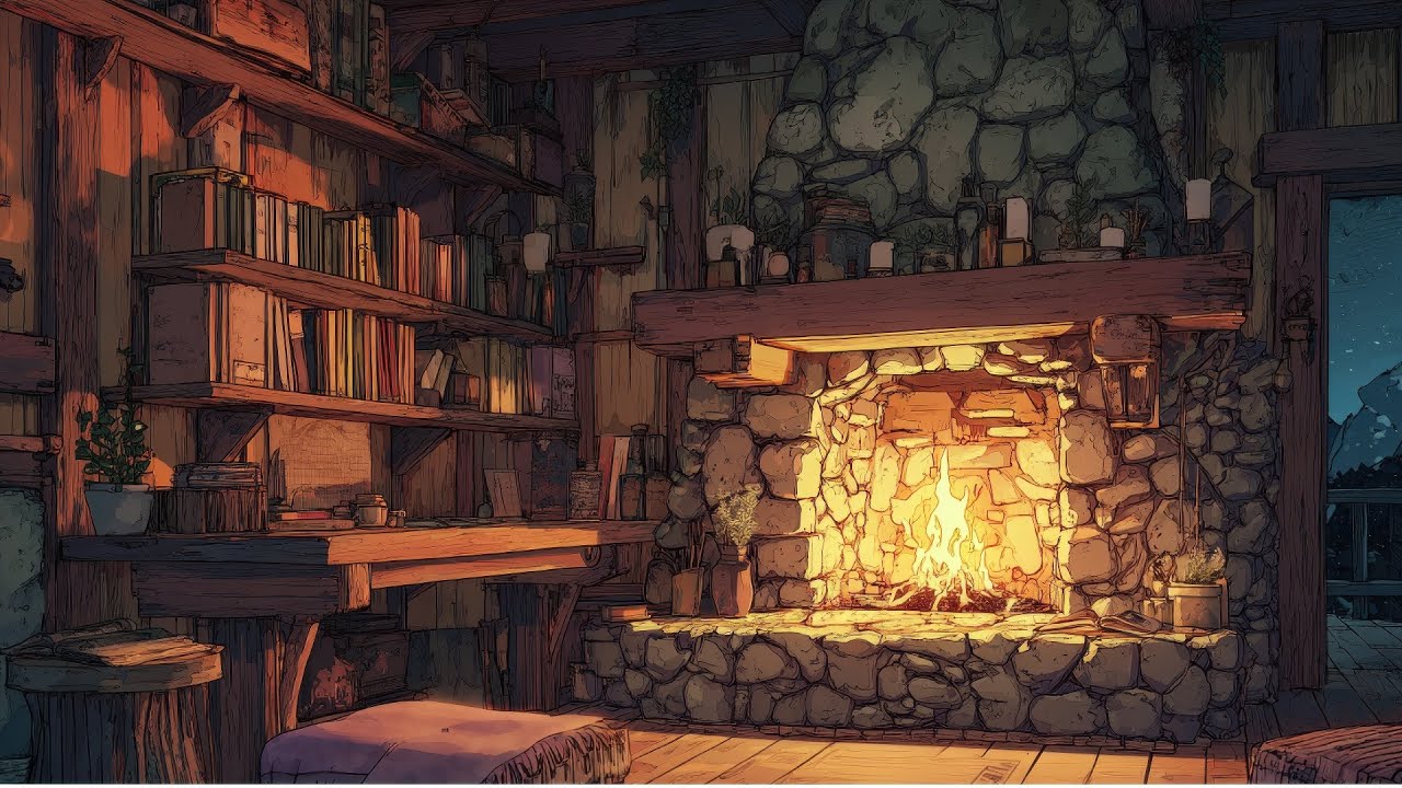 Cozy Cottagecore Instrumentals – Fireplace Glow Warm Guitar and Evening Calm