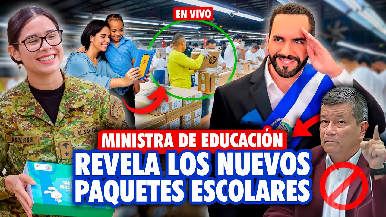 Ministra revela los nuevos Paquetes Escolares que entregará Nayib Bukele 💻❌ Chino Flores lo critica
