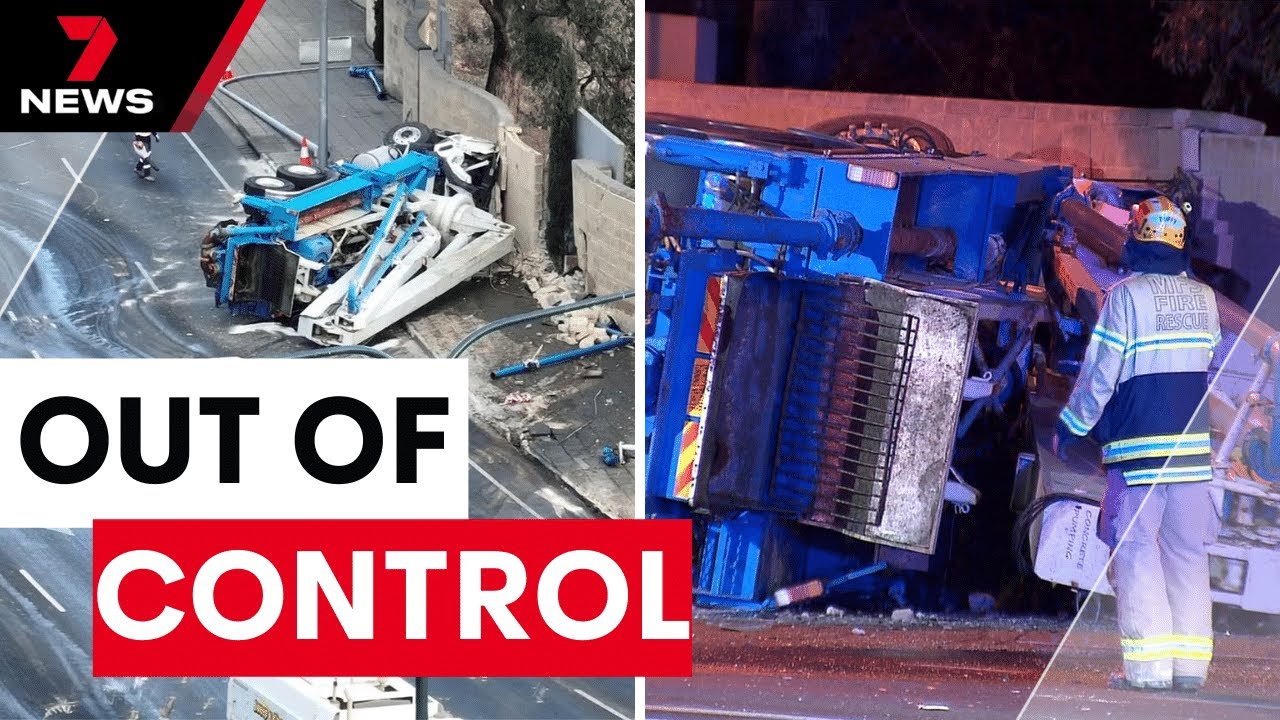 Truck driver seriously injured in horror crash at bottom of notorious South-Eastern Freeway | 7News