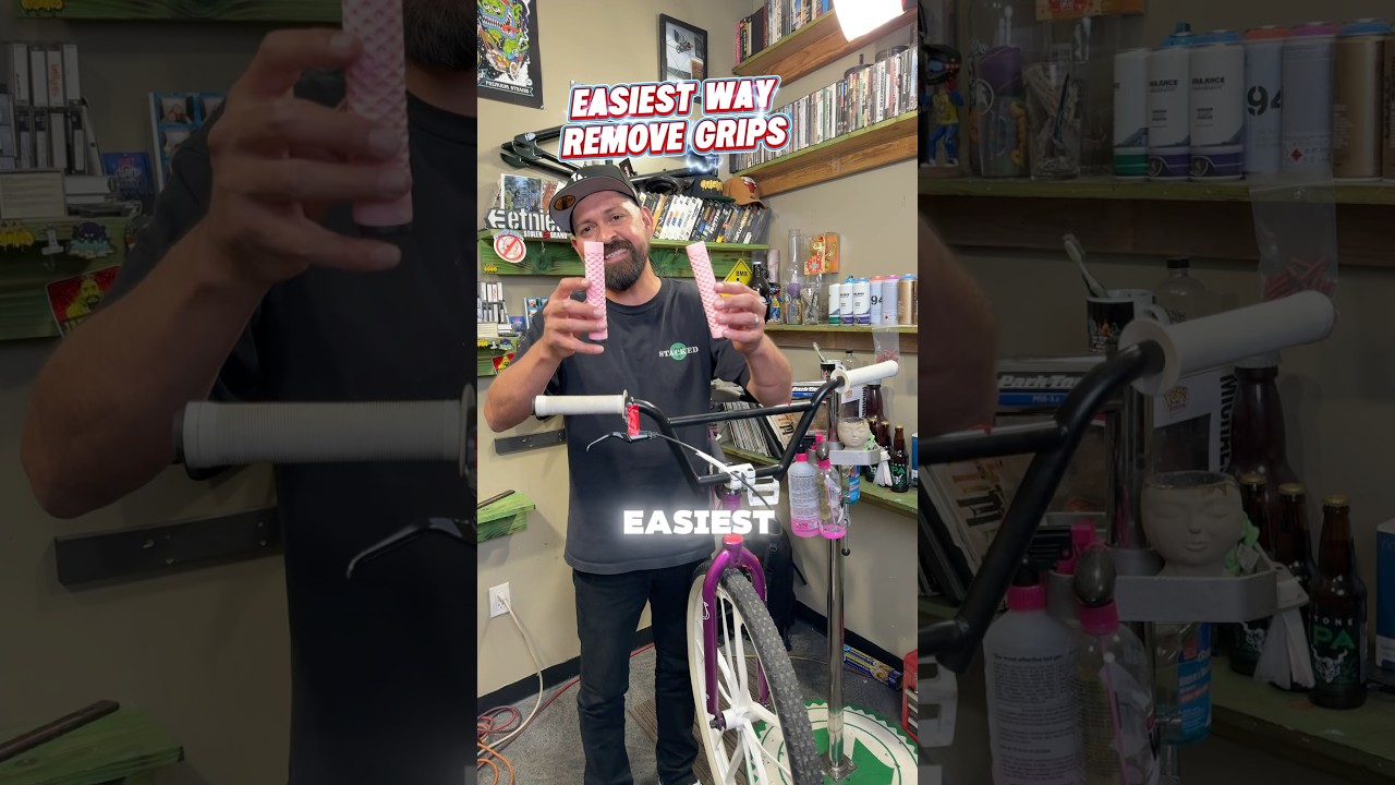 Bicycle grip removal - easiest way for bicycle grip installation