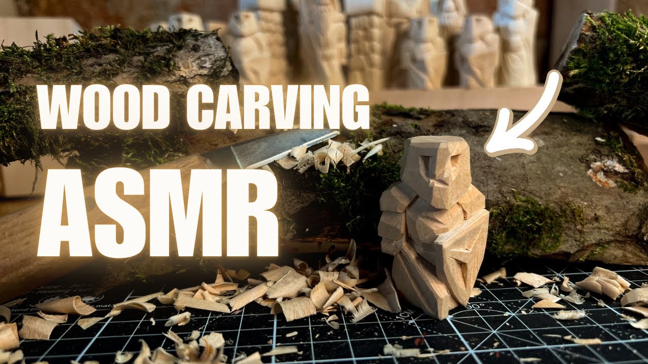 ASMR Extrem Satisfying Wood Carving - Making A Pawn For A Medieval Chess Set