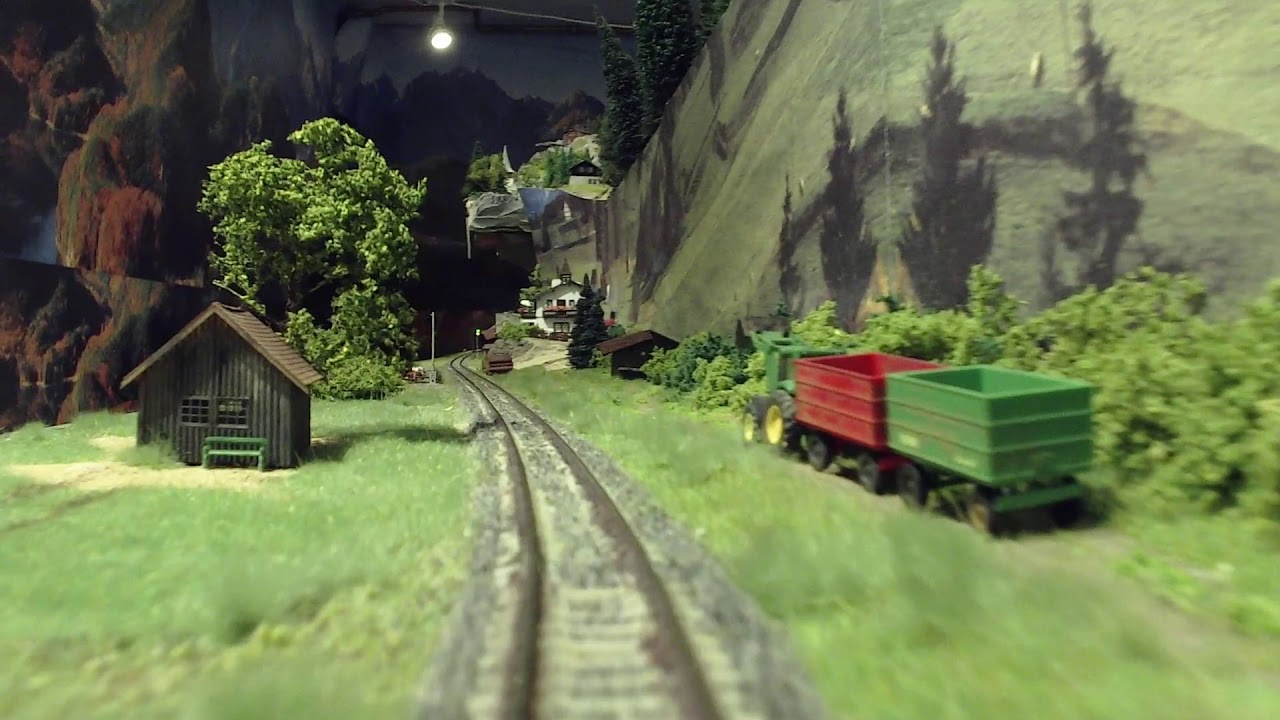 Modellbahn SALZBRUCK, Spur N, ÖBB, -Nebenbahn aus Führerstandsicht
