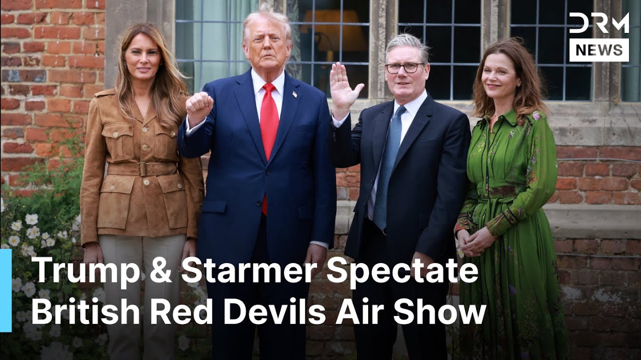 FULL MOMENT: Trump & UK PM Starmer Spectate British Red Devils Air Show | AC1G