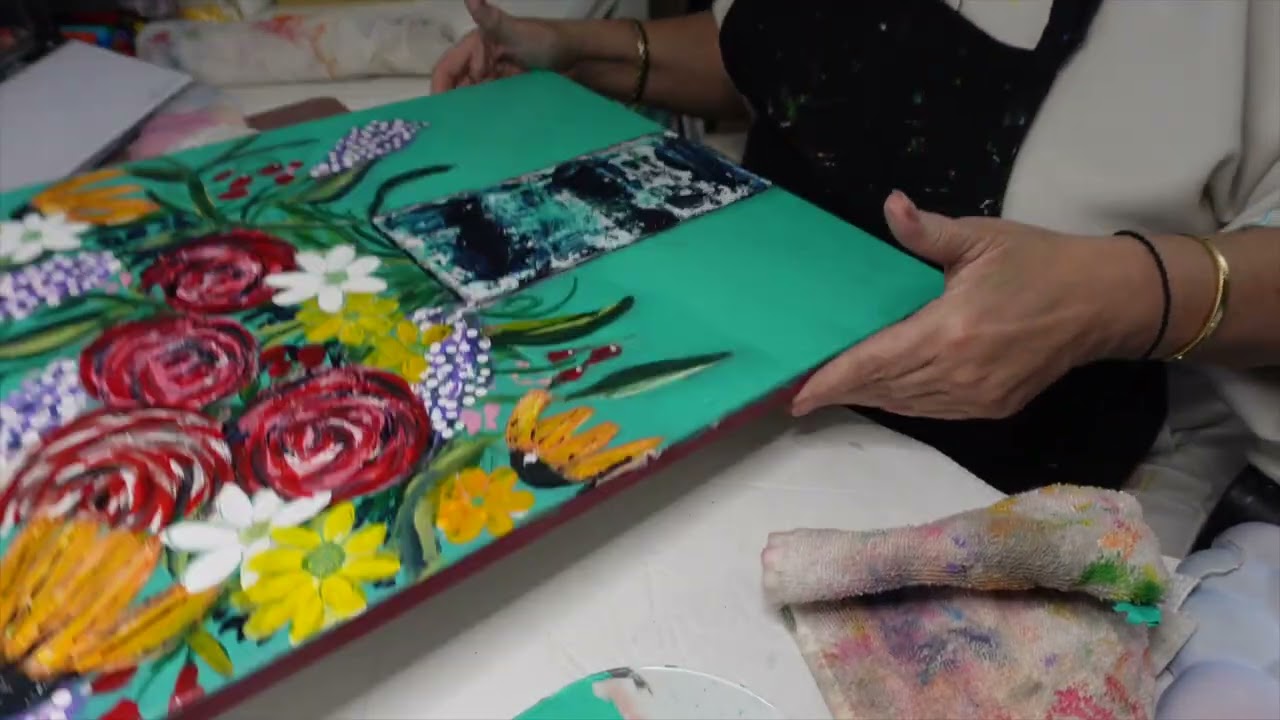 Painting to cover table on painting i dont like
