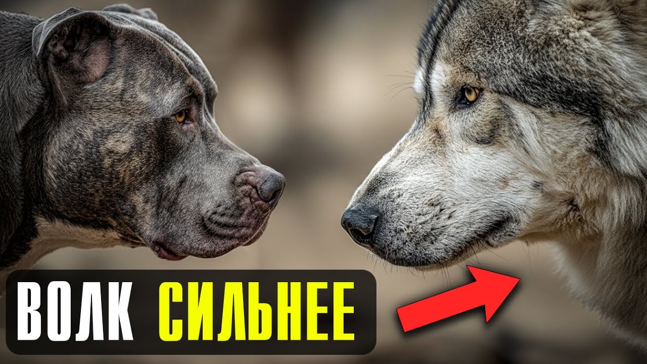 Волк против Питбуля — наглядный урок, кто в природе настоящий хозяин